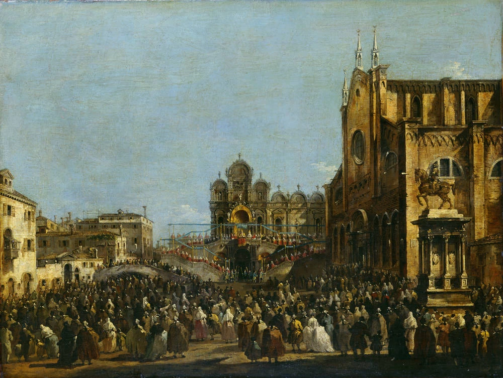 Papa Pio Vi , benedizione della moltitudine sul Campo dei SS. Giovanni e Paolo - Gemäldegalerie Alte Meister (Dresden)